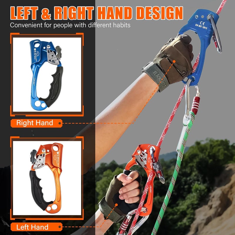 AOKWIT UIAA & CE Certified Rope Ascender Aluminum Alloy Rock Climbing Gear Strong Rigging Rappelling Equipment for Rock Tree Climbing Arborist Rescue Mountaineering Caving - Image 5